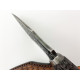 Ловен нож от дамаска стомана с бронзова глава на овен