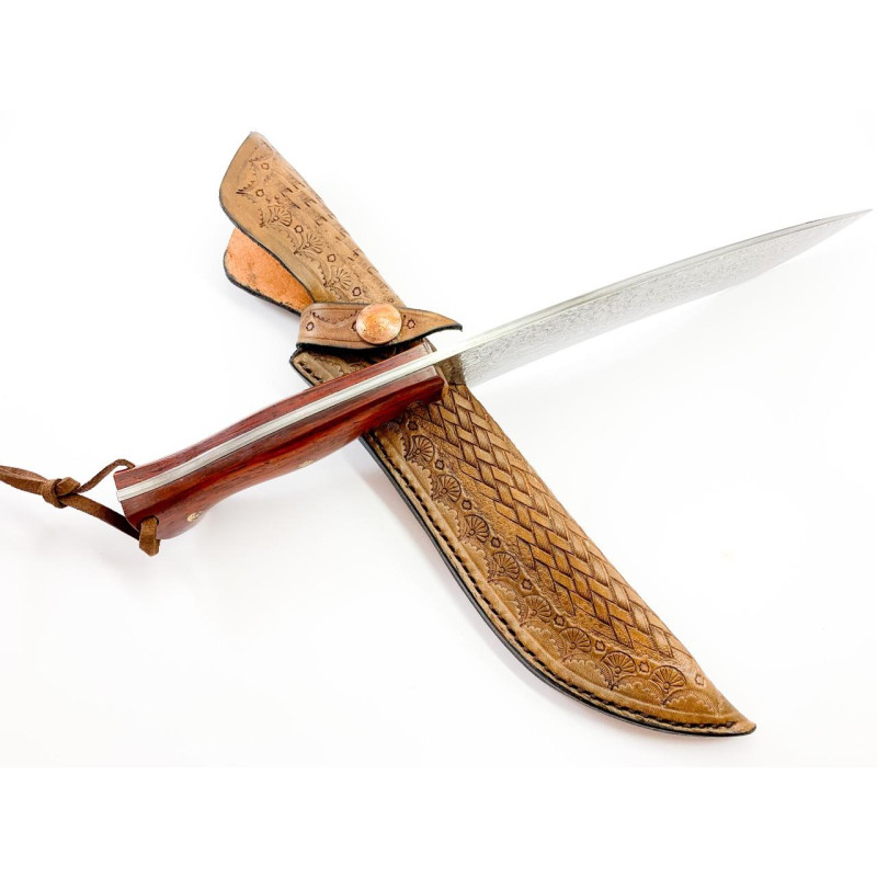 Ръчно направен ловен нож от дамаска стомана с VG 10 сърцевина фултанг конструкция