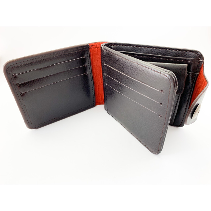 Мъжки кожен портфейл Ауди / Audi с магнитна закопчалка,кафяв цвят