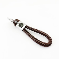 Кожен ключодържател кафяв цвят Мерцедес / Mercedes