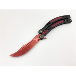 Нож сгъваем тип пеперуда Butterfly CS GO - остър като бръснач- червен