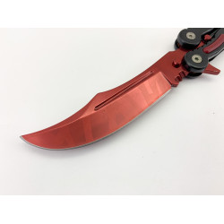 Нож сгъваем тип пеперуда Butterfly CS GO - остър като бръснач- червен