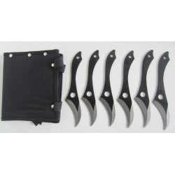 Ножове за хвърляне с антирефлекторно покритие  комплект от 6 броя с текстилен калъф 