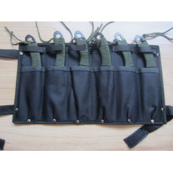 Комплект от шест броя ножове / ками за хвърляне със щампа от бял и червен дракон 