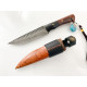 Ръчно направен ловен нож от дамаска стомана с VG 10 сърцевина и дървен калъф