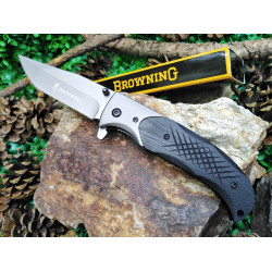Сгъваем автоматичен нож Browning 377 с иноксово покритие на острито и дървени чирени