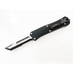 Microtech Black OTF- сгъваем автоматичен нож танто с 1/2 назъбено острие
