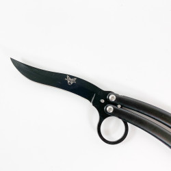 Нож пеперуда остър с черно острие и отвор за показалеца Benchmade 906