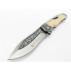 Сгъваем джобен нож с чирени от бял кориан Columbia B3154