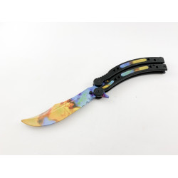 Нож сгъваем тип пеперуда тренировъчен Шарен -CS GO