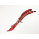 Нож пеперуда тренировъчен - цвят червен CS GO, butterfly knife trainer