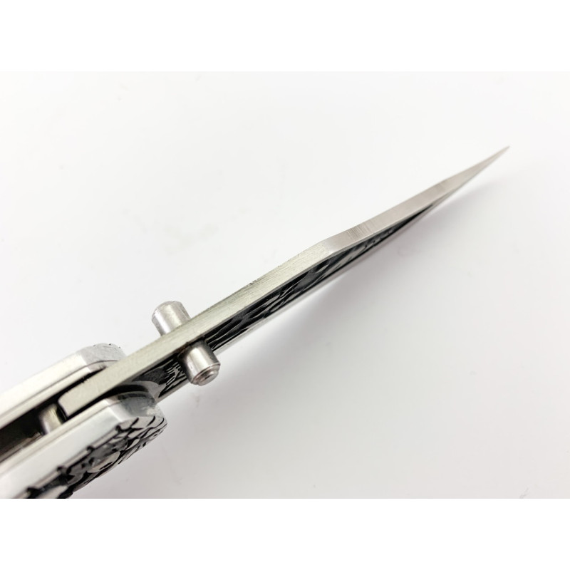 Сгъваем руски джобен нож с гравиран Орел / Беркут с калъф за колан