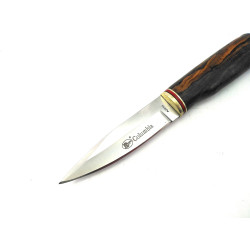 Ловен нож с кожен калъф и носорог в дръжката