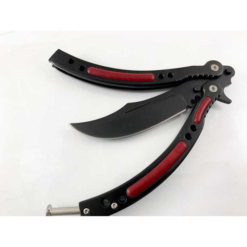 Нож пеперуда остър като бръснач - CS GO, butterfly knife black Нож пеперуда остър като бръснач - CS GO, butterfly knife black