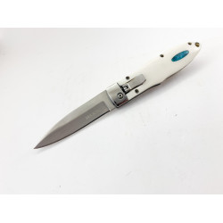 Сгъваем автоматичен нож Buck с дръжка от бял кориан