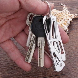 Малко джобно ножче за носене на ключодържател черен цвят