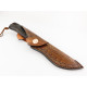 Ръчно направен ловен нож от дамаска стомана Дръжка от африканско черно дърво