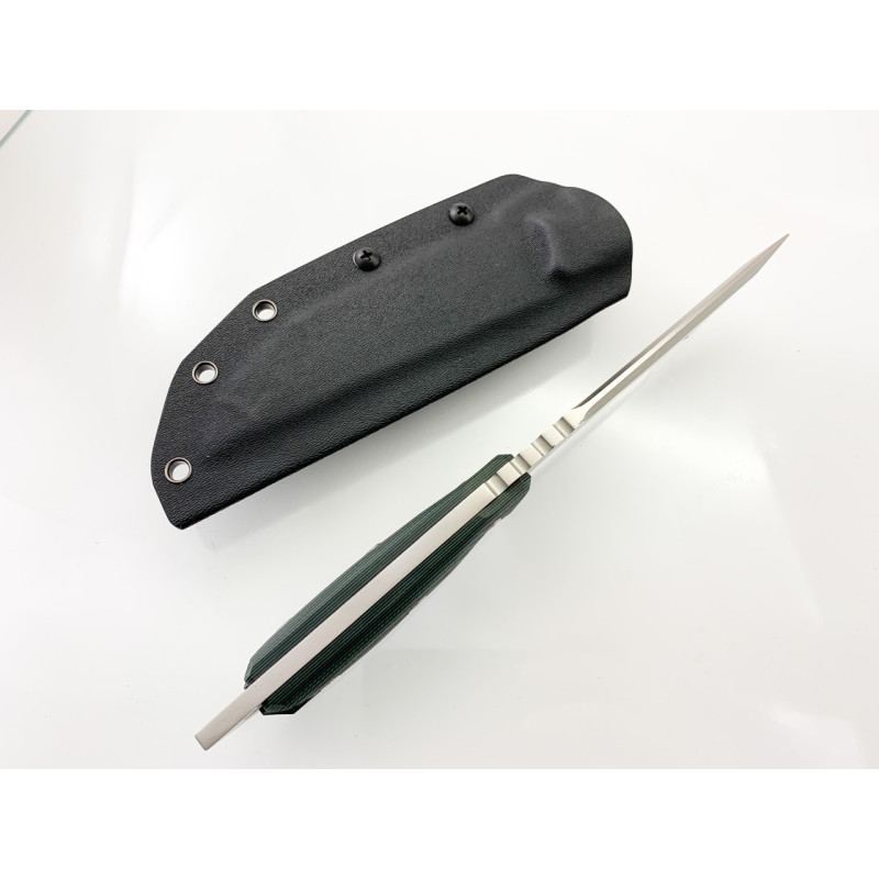 Ръчно направен японски ловен нож с дръжка микарта D2 стомана Kydex калъф