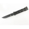 Нож пеперуда остър като бръснач,черен цвят - с клипс и калъф