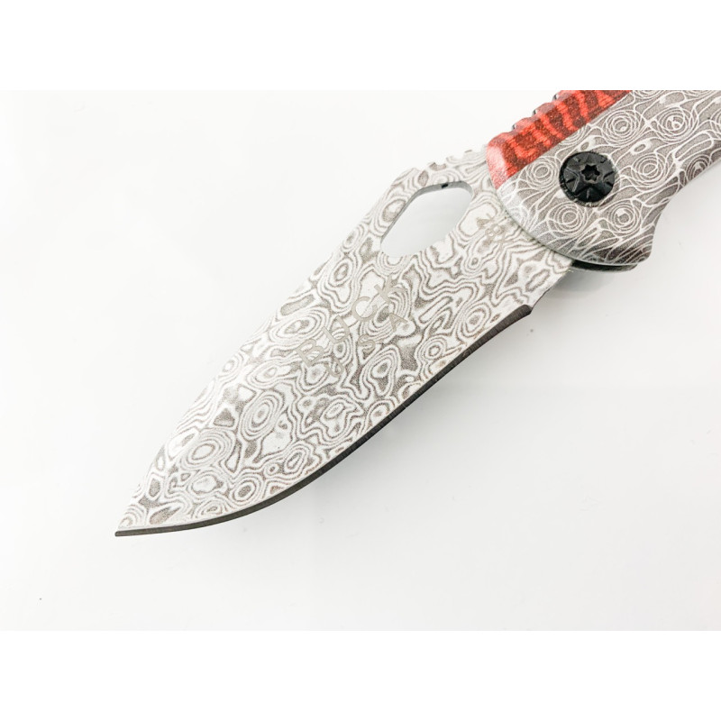 Сгъваем джобен нож с рисунка имитираща дамаска стомана Buck X82