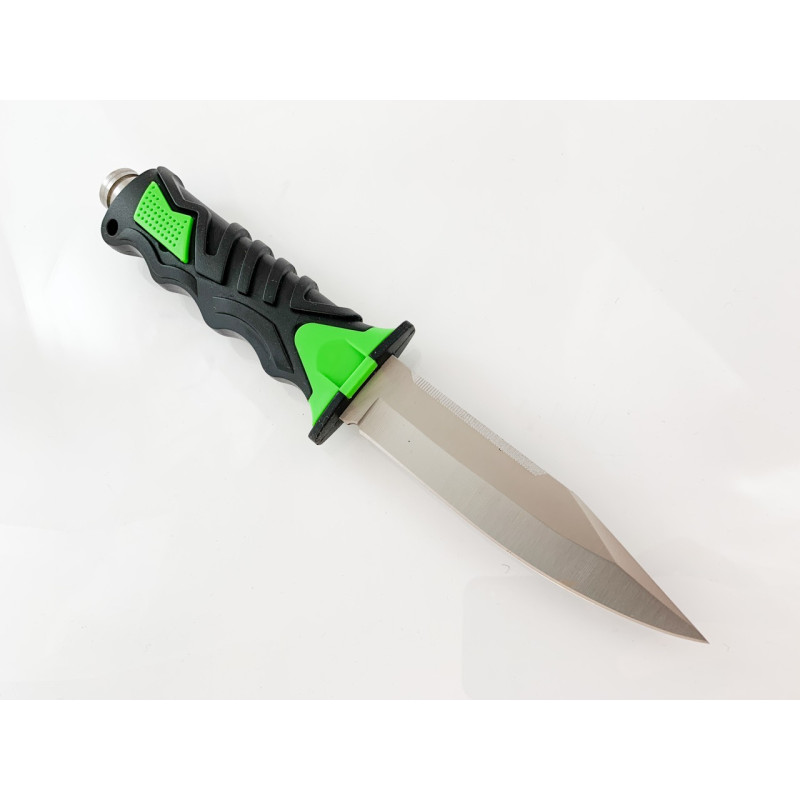 Водолазен ловен нож с гумирана фосфорно черна дръжка