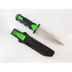 Водолазен ловен нож с гумирана фосфорно черна дръжка