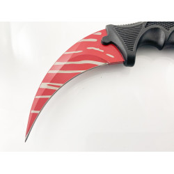 Карамбит шарка на тигър червен остър Cs GO