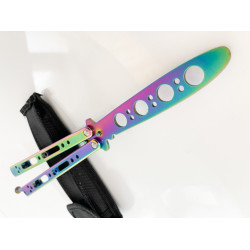 Голям масивен нож пеперуда изцяло метален Rainbow