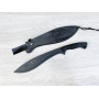Голямо масивно тежко мачете кукри фултанг с черно безпрахово покритие кожена кания
