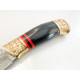 Ловен нож ръчно направен от дамаска японска стомана,с месингови гардове