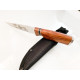 Руски ловен нож с гравиран Рис ,ловуващ заек на острието стомана 65х13