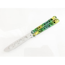 Тренировъчен нож пеперуда за трикове, не остър, хамелеон черепи