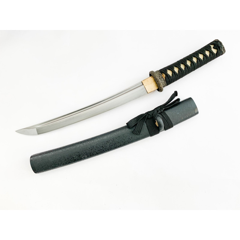 Ръчно направен къс самурайски меч УАКИЗАШИ от карбонова стомана