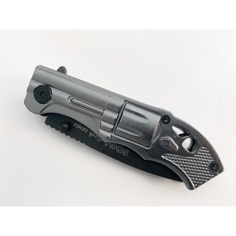 Сгъваем автоматичен метален нож с форма на пистолет SOG