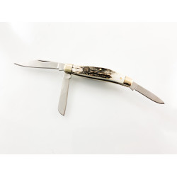 Уникат малък нож с еленови чирени немски Hen and Rooster Genuine Deer Stag Whittler Stainless Pocket Knife Knives