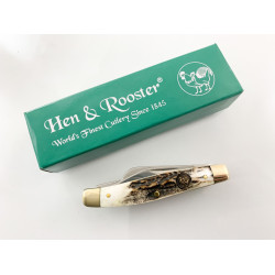 Уникат малък нож с еленови чирени немски Hen and Rooster Genuine Deer Stag Whittler Stainless Pocket Knife Knives