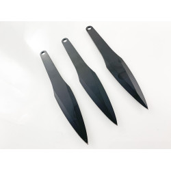 Комплект черни ками кунай класически модел три броя сет с калъф Комплект черни ками кунай класически модел три броя сет с калъф