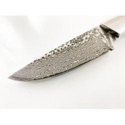 Ловен нож класически модел ръчно направен от дамаска японска стомана с чирени от Snakewood