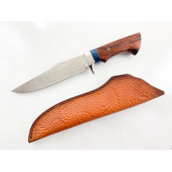 Ловен нож от японска дамаска стомана , дръжка от сандалово дърво