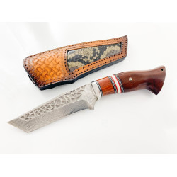 Ловен нож Bowie ръчно направен от дамаска японска стомана танто острие