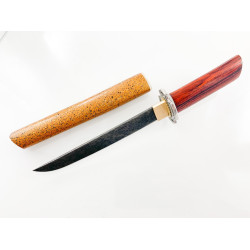 Къс меч нож уникален за подарък или колекция махагонова дръжка ръчно направен с красива кутия