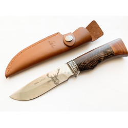 Руски ловен нож Олень Елен стомана 65х13 с кожена кания