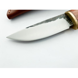 Малко джобно ножче с фиксирано острие ръчна изработка с кожен калъф за носене на колана