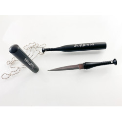 Медальон ключодържател бухалка със скрита кама в нея ,Suppress черна