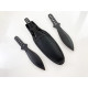 Класически черни добре балансирани ками ножове кунай за хвърляне с калъф за носене на колан