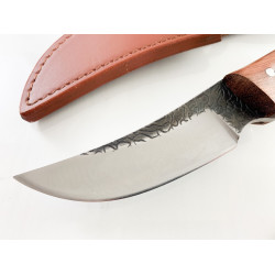 Ръчно кован ловен нож с извито острие подходящ за дране фултанг