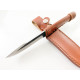 Ловен нож ръчно кован от цяло парче стомана фултанг много здрав с кожа на дръжката