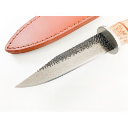 Ръчно кован ловен нож със шарка имитираща дамаската стомана