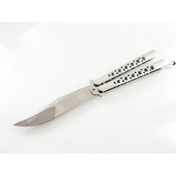 Масивен метален нож пеперуда остър като бръснач без болтове и пружинен механизъм