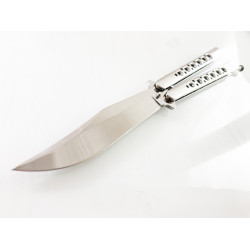 Масивен метален нож пеперуда остър като бръснач без болтове и пружинен механизъм